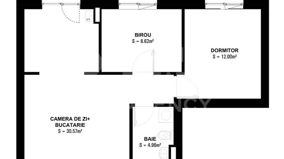 Apartament cu 2 camere + birou, mobilat, parcare și TVA inclus în preț - Poză 22