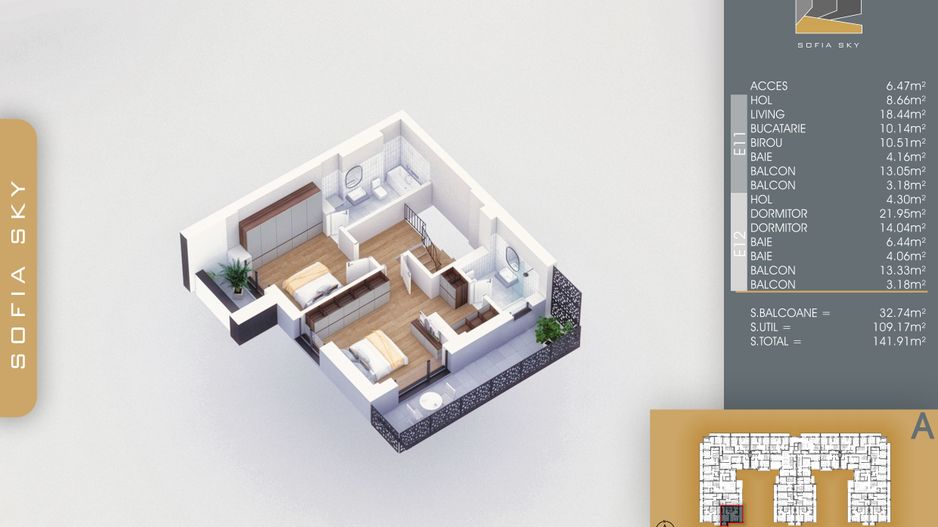 4 camere  duplex -  Titan Pallady  7 min Metrou N Teclu - Schiță 9