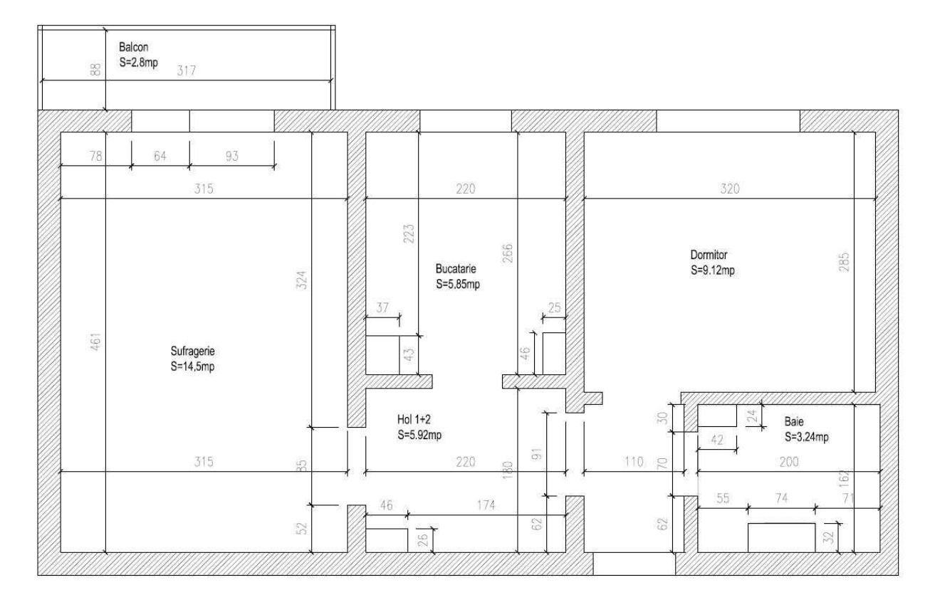 AP. 2 CAMERE TEIUL DOAMNEI, PET-FRIENDLY,REABILITAT, BUCATARIE INCHISA - Schiță 8