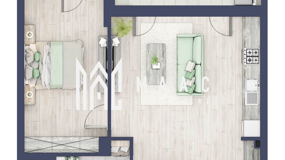 Apartament 2 camere | Balcon 10.7 mp | Etaj 3 | Turnisor - Poză 1