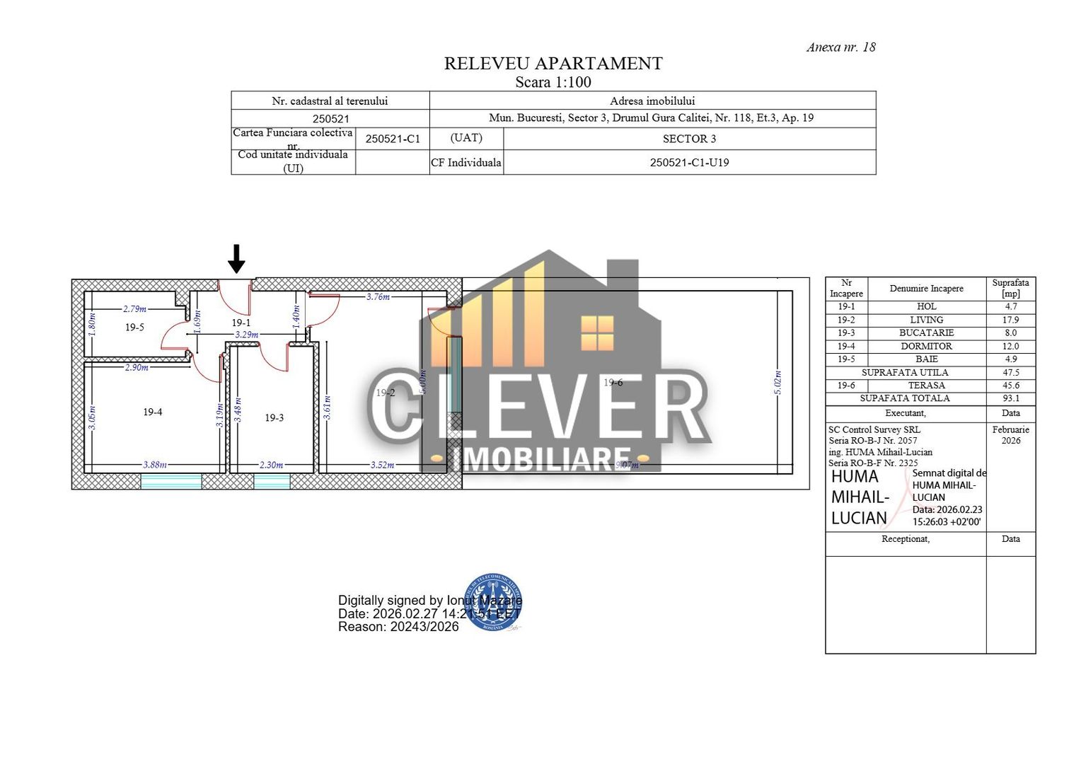Apartament 2 cam Finalizat cu Terasa 93mp, Comision 0, metrou Teclu - Schiță 13
