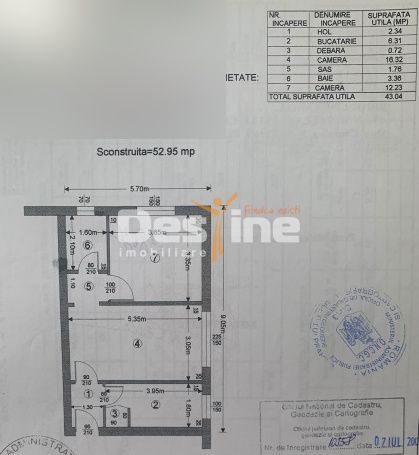 Apartament 2 camere parter  S.C. 52.95 mp Bloc Caramida ! - Poză 8