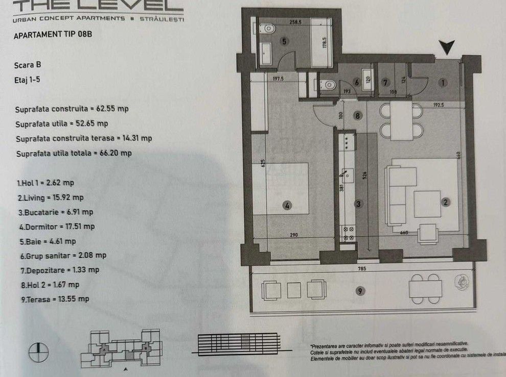 Apartament 2 camere  The Level |  Piata presei libere |  Parcare subterana - Poză 8