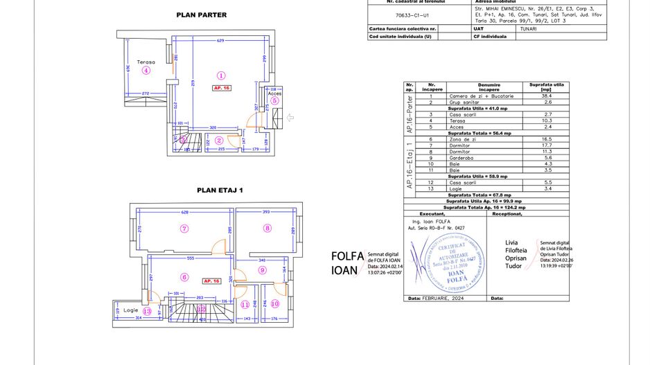 Apartament 16 – 4 camere – 124.2 mp – Terasă & Logie – Parter + Etaj 1 - Poză 1