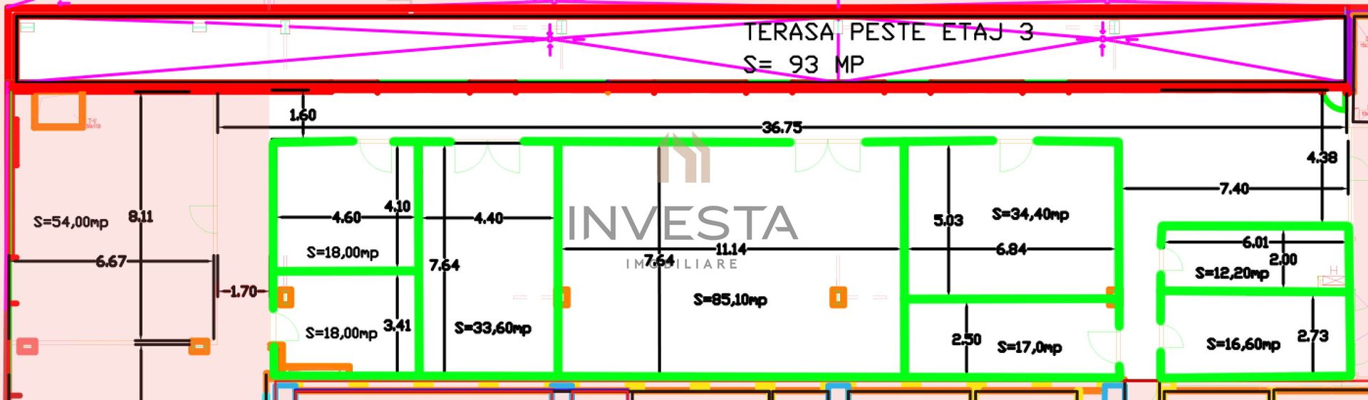 Spatiu comercial de inchiriat – 235 mp in Centrul Clujului - Schiță 2