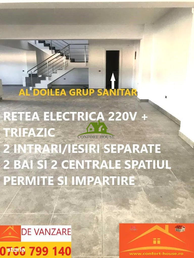Spatiu comercial nou amenajat 2 intrari/2bai/2centrale/PVC tripan - Poză 12
