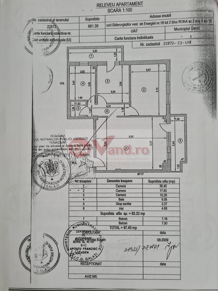 De vanzare apartament cu 3 camere, General, etaj 5/5 cu lift, bloc nou - Poză 3