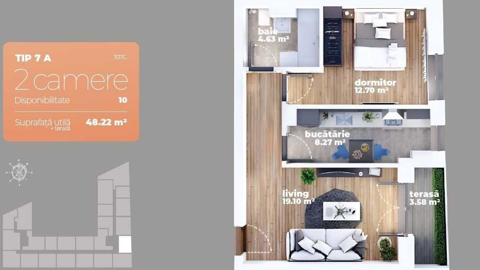 Apartament 2 camere zona Auchan Titan - Complex Sun Liviu Rebreanu - Poză 4