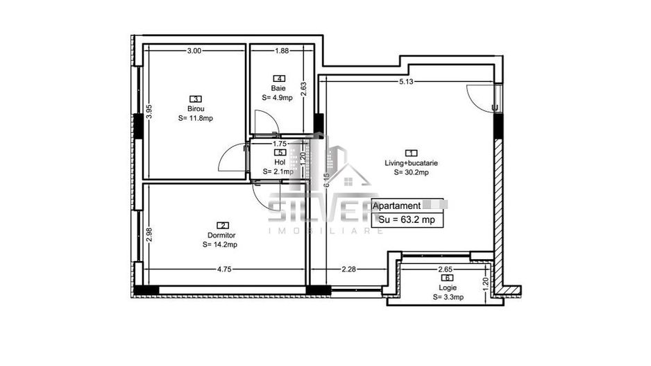 Apartament cu 3 camere finisat/63.2mp/imobil calitativ/CF. - Poză 2