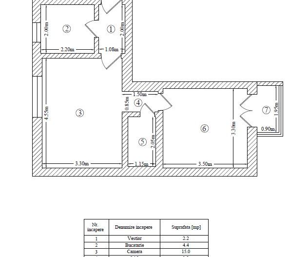 2 camere renovat Rossini etaj 1-  Floreasca - Schiță 9