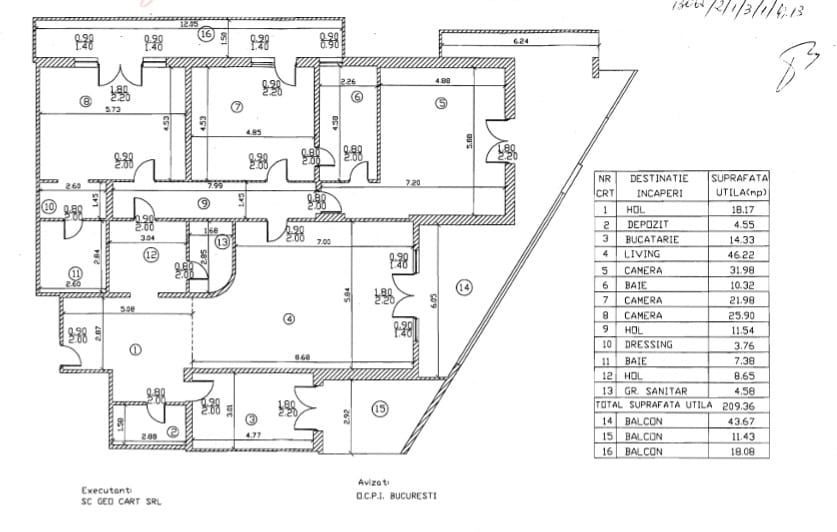 Apartament 4 camere I Terase 73 mp I zona Herastrau - Schiță 14