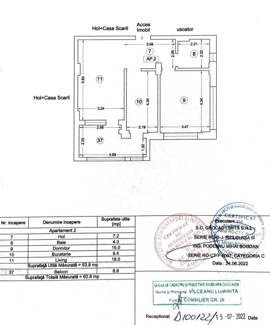 Apartament 2 camere Zen Residence - Centrul Comercial TOM -loc parcare - Schiță 15