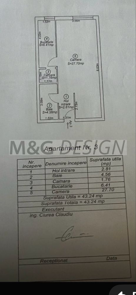 Apartament  1 camera zona Elisabetin - Schiță 8