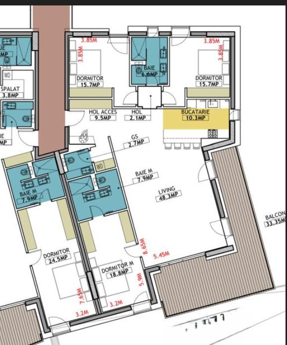 4 camere PREMIUM ||  VEDERE spre LAC SI PARC- One Peninsula - Schiță 6