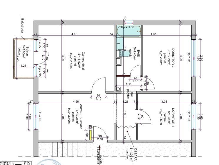 Apartament 3 camere renovat in Rogerius, Oradea | Str. Transilvaniei - Schiță 19