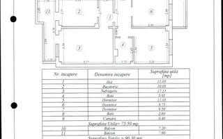 Apartament 4 camere 90 mp loc parcare centrala termica Inel 2 - Schiță 23