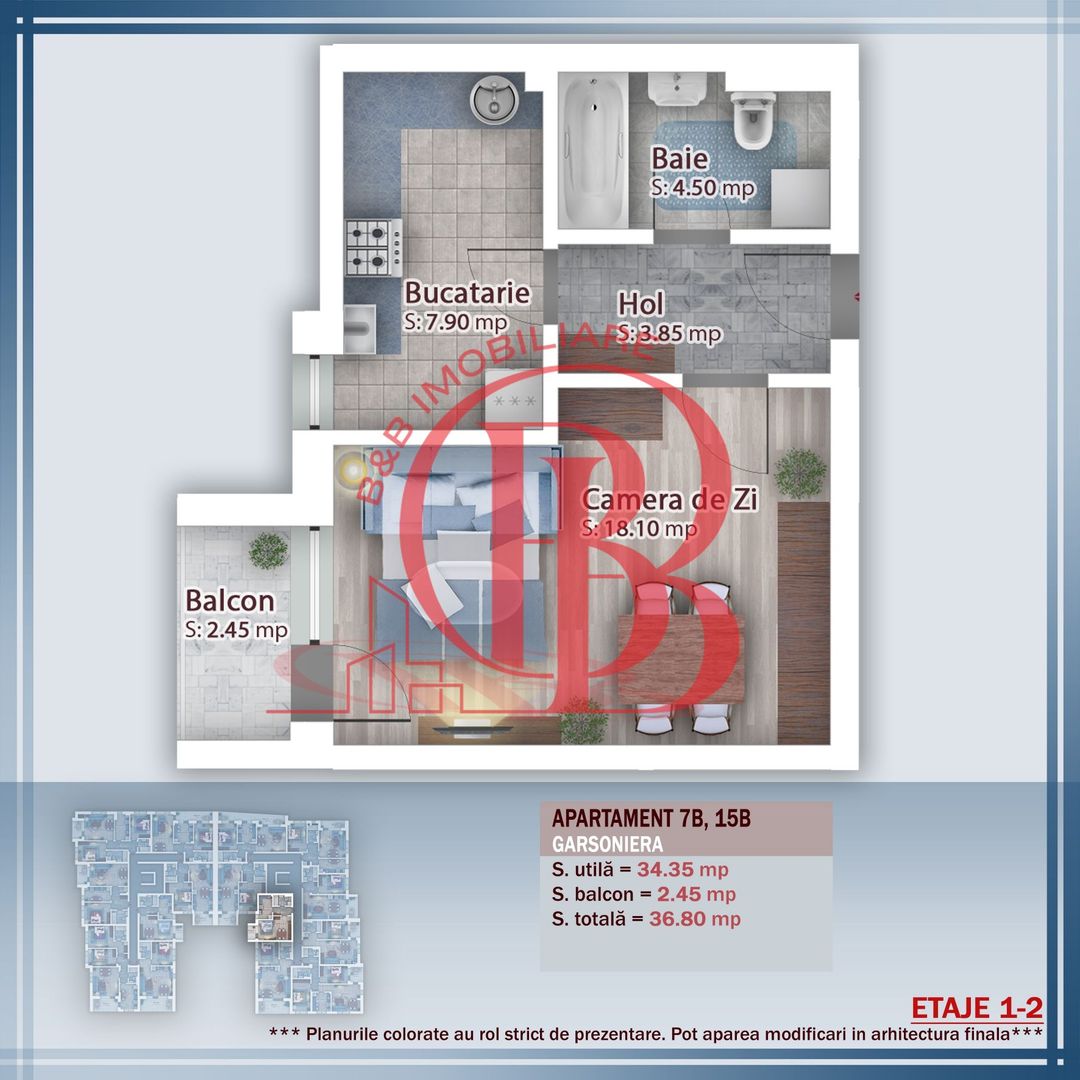 Oferta Lansare Garsoniera  incalzire pardoseala - Schiță 5