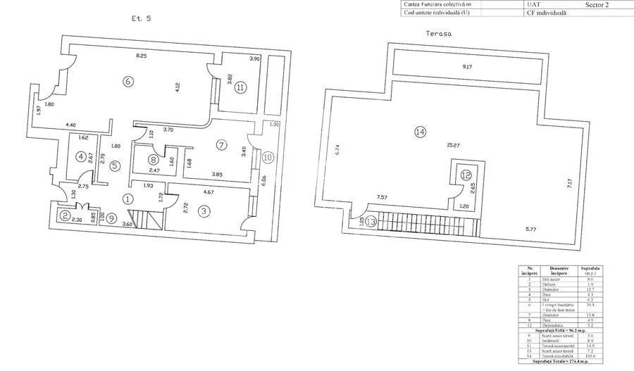 Apartament 3 camere Eminescu | Imobil 2023 | Loc de parcare - Schiță 25