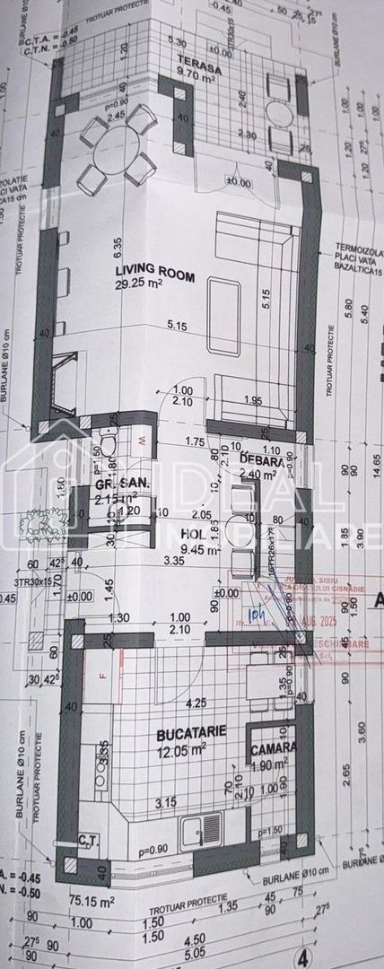 Duplex cu 4 camere, si 250 mp de curte - Schiță 10