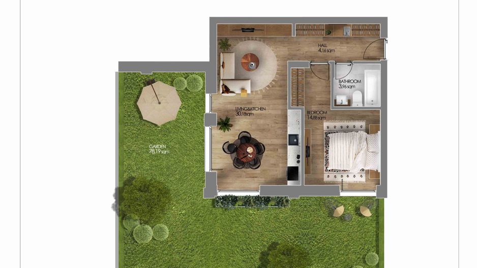 Apartament de 2 camere in Amber Forest - Poză 18