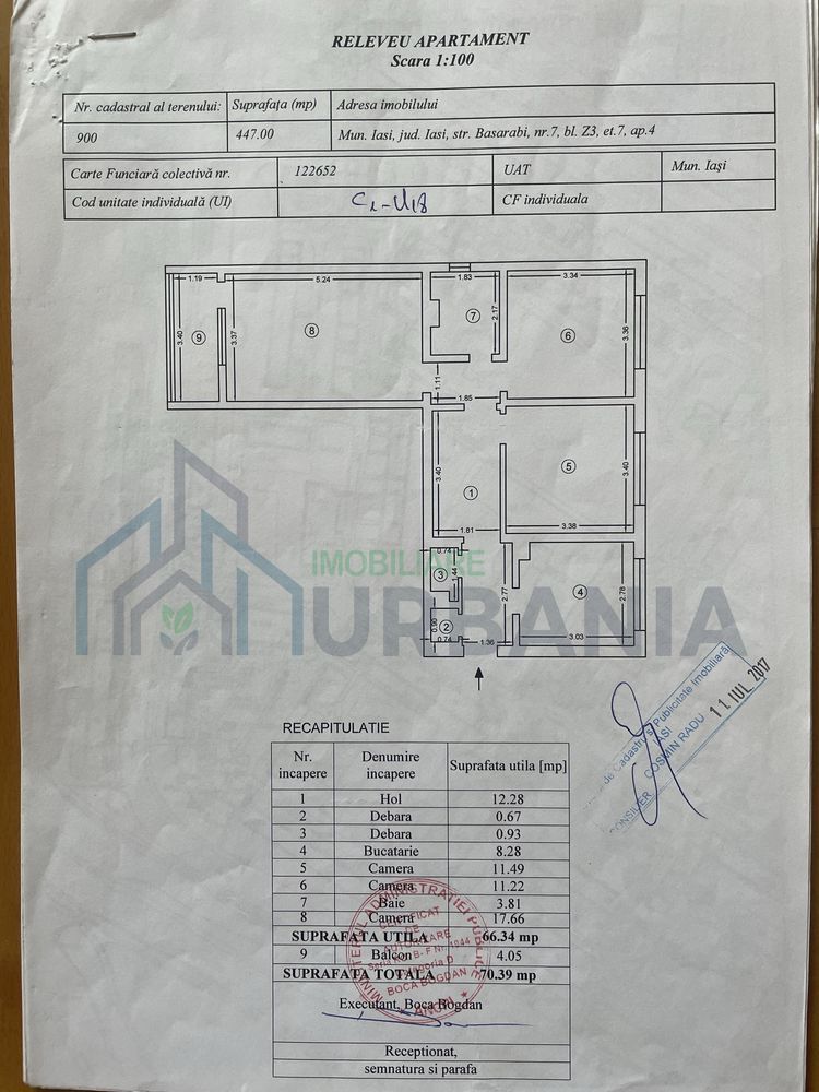 Apartament 3 camere decomandat, zona Alexandru cel Bun, 66 mp utili, mobilat si echipat - Poză 1