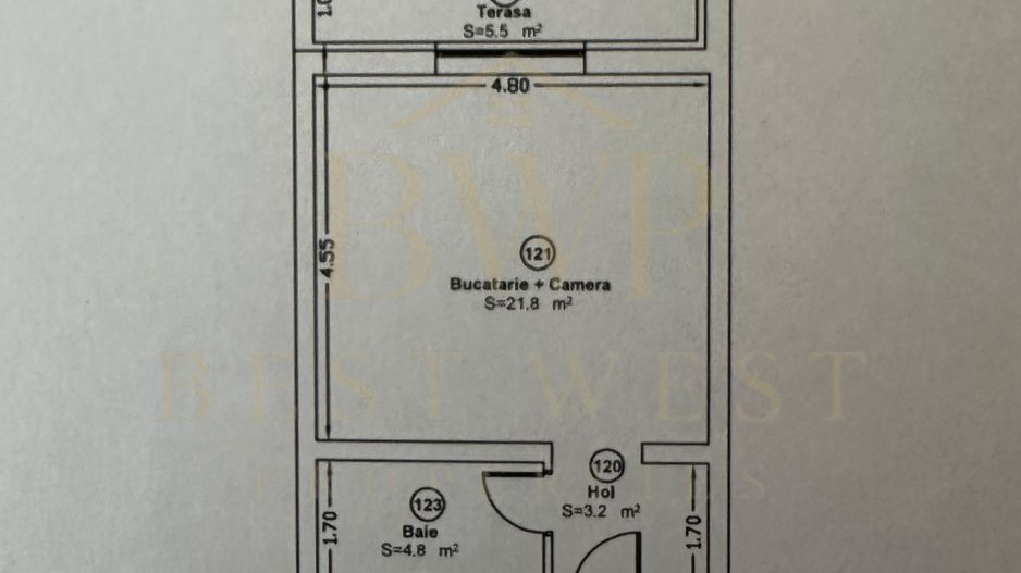 Apartament 1 camera, tip studio, Giroc la asfalt - Poză 9