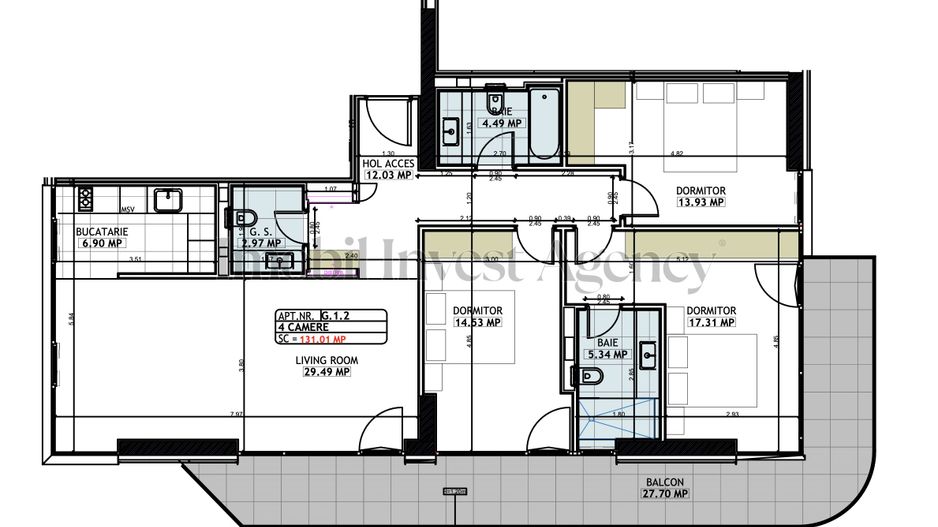 Apartament 4 camere de vanzare One Lake Club - Schiță 17