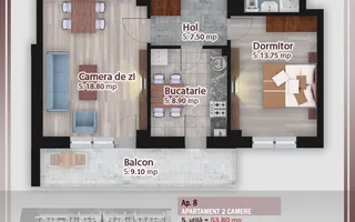 2 cam Decomandat zona Palaldy - Direct dezvoltator - Schiță 14