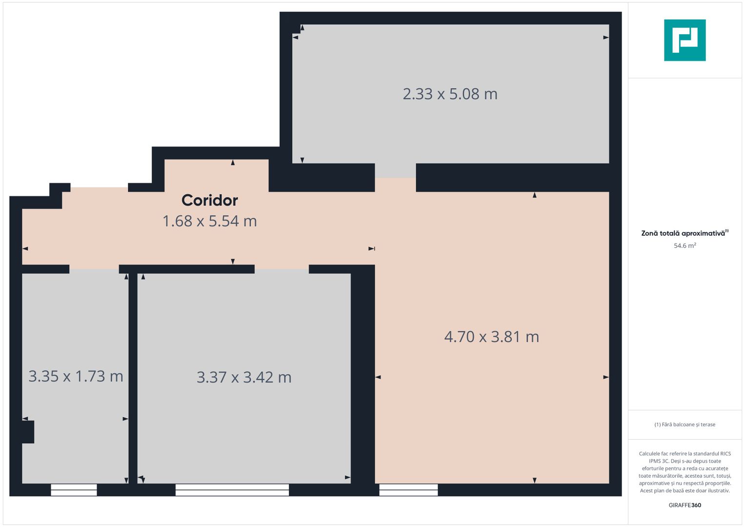Apartament 54 mp spațios la mansardă în Freidorf - Poză 7