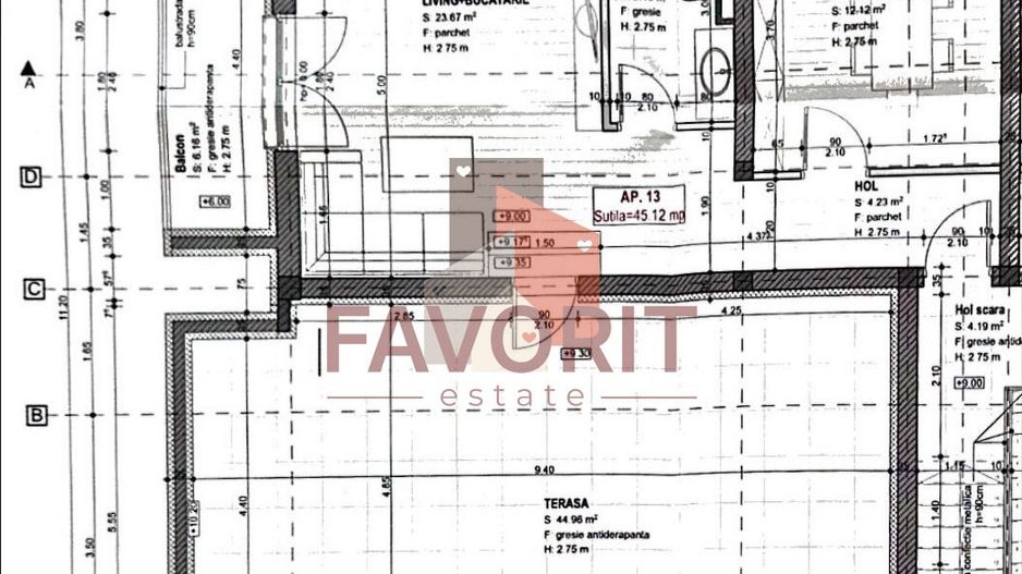 2 camere tip PENTHOUSE | Terasa de 45mp | 2 locuri de parcare | Finalizat - Schiță 10