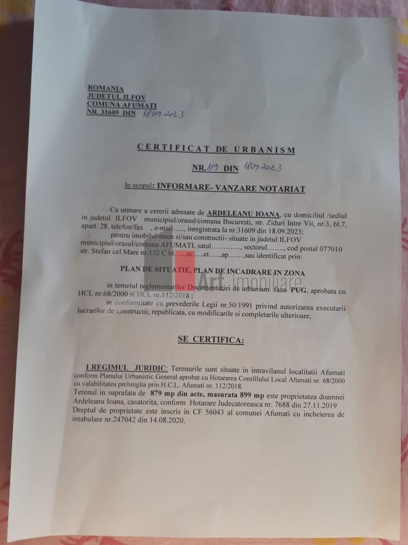 Afumati- Ilfov - 899mp-Teren - ZERO Comision Cumparator - Poză 12