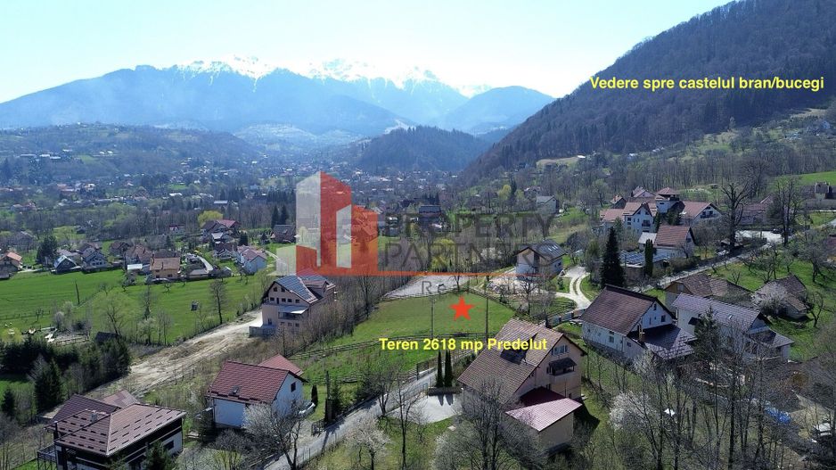 Teren intravilan 2.600 mp Predeluț Bran | Vedere Bucegi și Castelul Bran | Utili - Poză 1