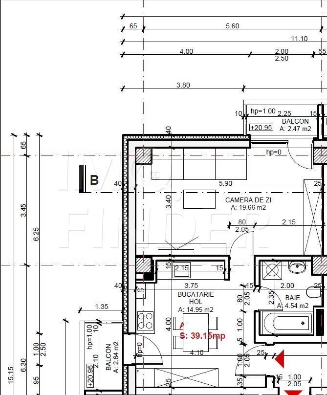 Apartament 1 cameră | 2 balcoane | Garaj | Sopor - Gheorgheni - Schiță 17