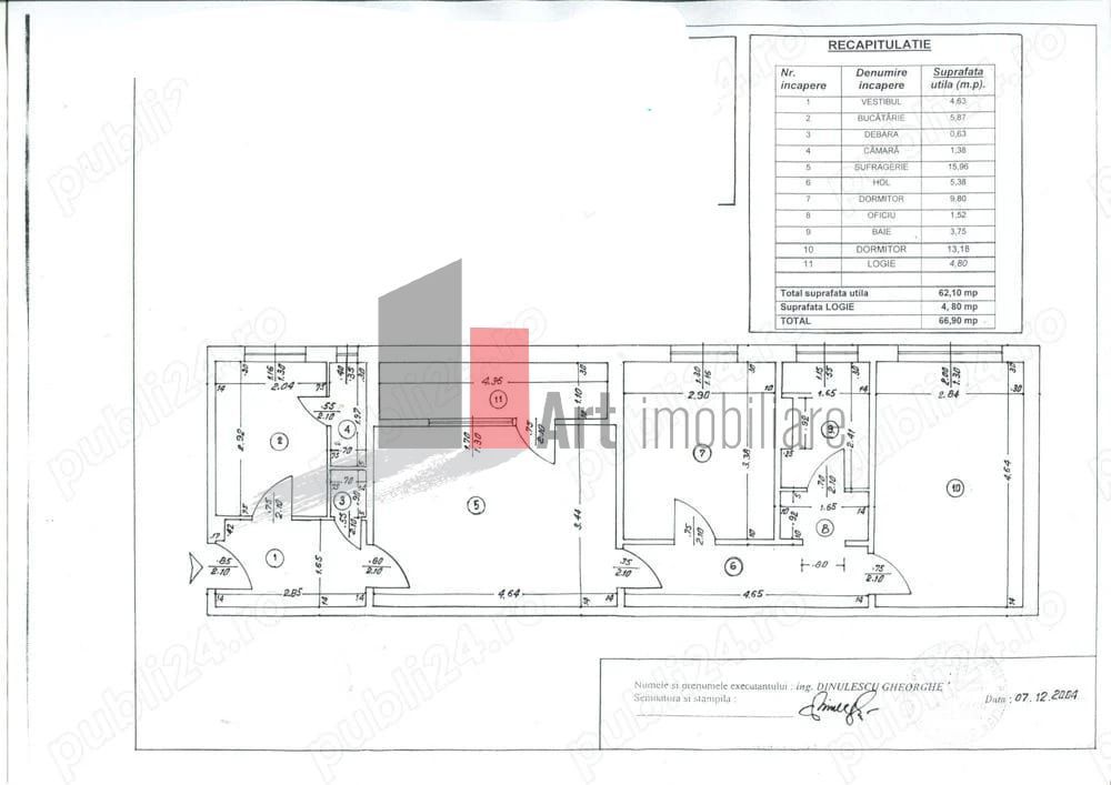 Vânzare apartament 3 camere 2 băi cu centrală Brâncoveanu - Covasna - Poză 3