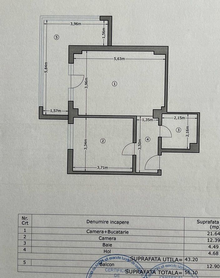 Apartament 2 Camere Lux Militari Residence Tineretului - Schiță 9