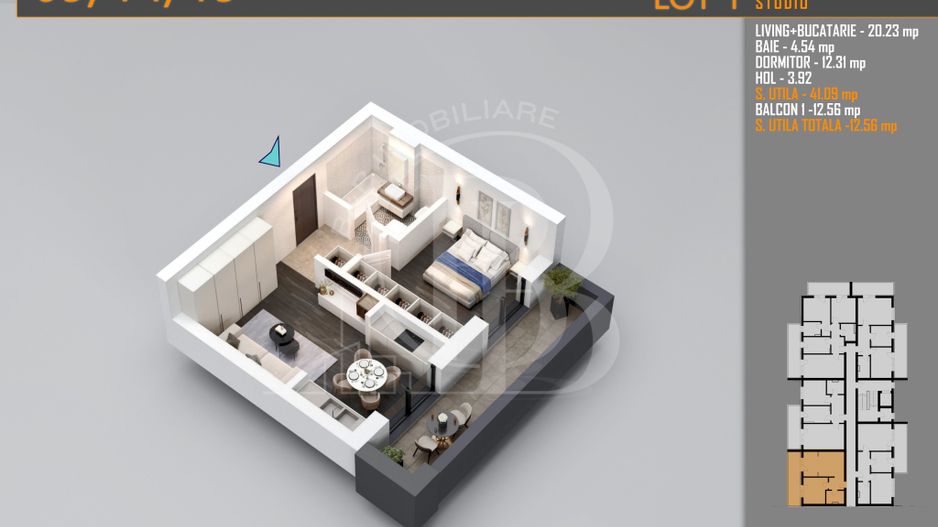 Apartament 2 camere Modern-Theodor Pallady Metrou Teclu - Schiță 1