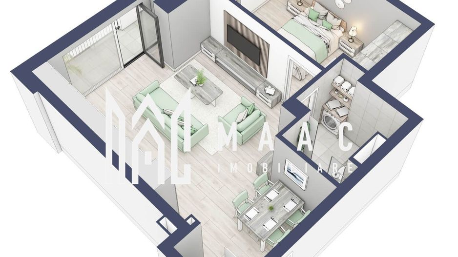 Apartament 2 camere | Etaj 1 | Balcon 9.5 mp | Turnisor - Poză 3