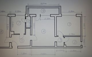 Apartament 3 camere luminos, etaj intermediar, cartier Grigorescu - Schiță 7