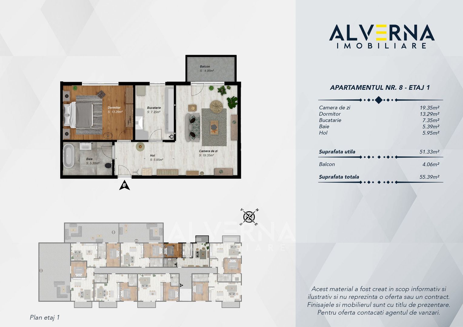 COMISION 0% Apartament 2 camere | 51.33mp + balcon | *parcare | Baciu - Poză 1