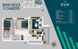 AP. 3CAM. DISPONIBIL IN EVIA NIO/ METROU N. TECLU,SCOALA BRAUNER! - Poză 1