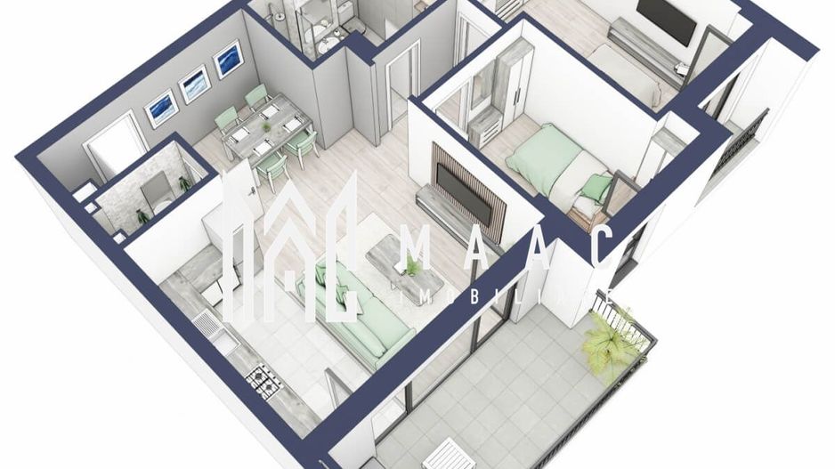 Apartament 3 camere | Balcoane 10.6 mp | Etaj 1 | Turnisor - Poză 2