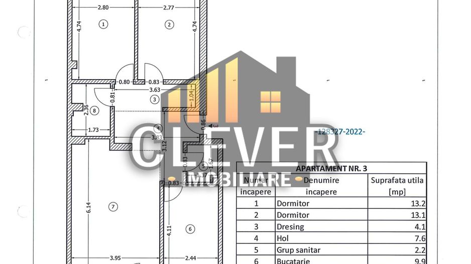 Apartament 3 camere Finalizat cu Gradina Proprie 47 mp - Poză 2