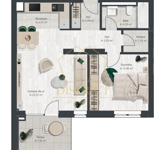 Apartament nou cu 2 camere | Denya Forest - Poză 8