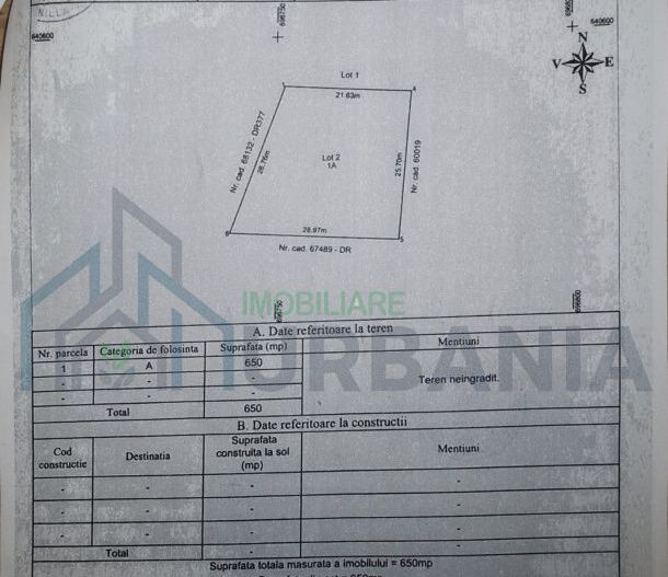 Teren intravilan 650 mp în Dorobanț, comuna Aroneanu - Poză 2
