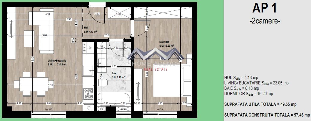 Apartament 2 camere 50 mp | Otopeni central | comision 0 - Schiță 10