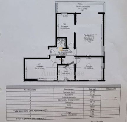 Apartament 3 camere, 75 mp, parcare subterana,  cartierul Andrei Muresanu - Poză 22