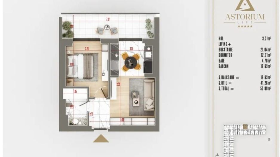 AP. 2CAM. CU LIVING OPEN-SPACE / MUTARE IMEDIATA. ASTORIUM LIFE! - Poză 1
