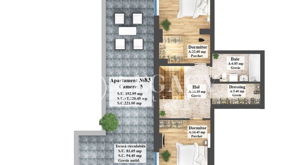 Vânzare - Penthouse zona Copou, 163.75 mp utili + 81.65 mp terasă - Poză 4