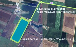 Lac de pescuit 9 ha, pe un teren intravilan de 12 ha, langa Brasov, COMISION 0% - Poză 1