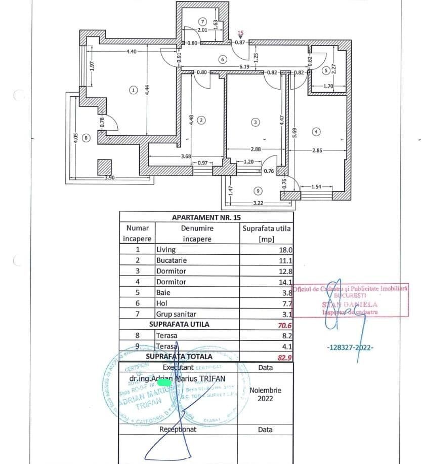 3 camere Finalizat 2022 Pallady 10 min Metrou Nicolae  Teclu mobilat utilat - Schiță 21
